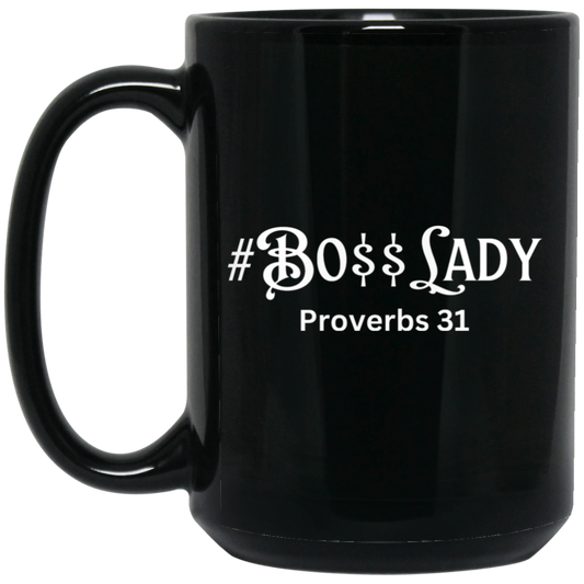 Boss Lady 15 oz. Black Mug