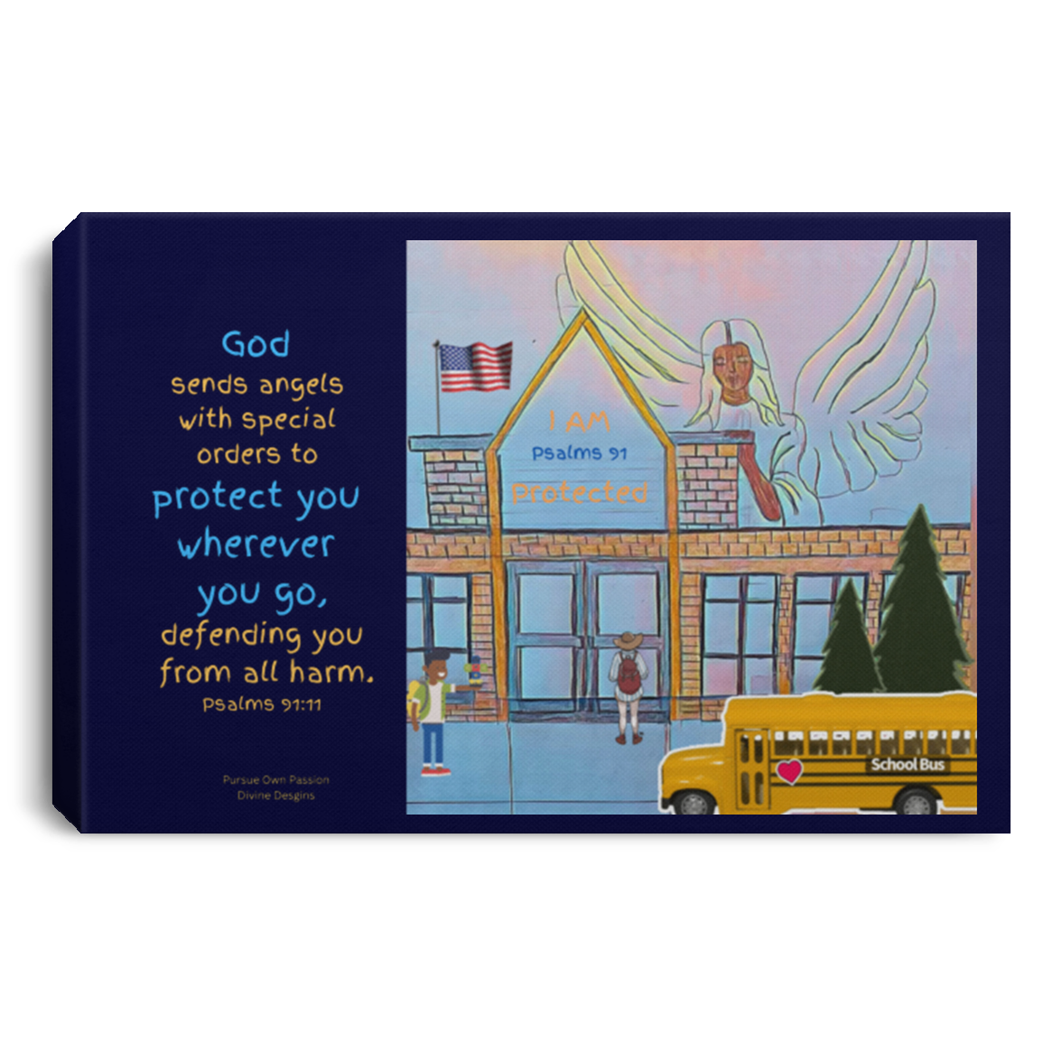 Protection for our children Landscape Canvas .75in Frame