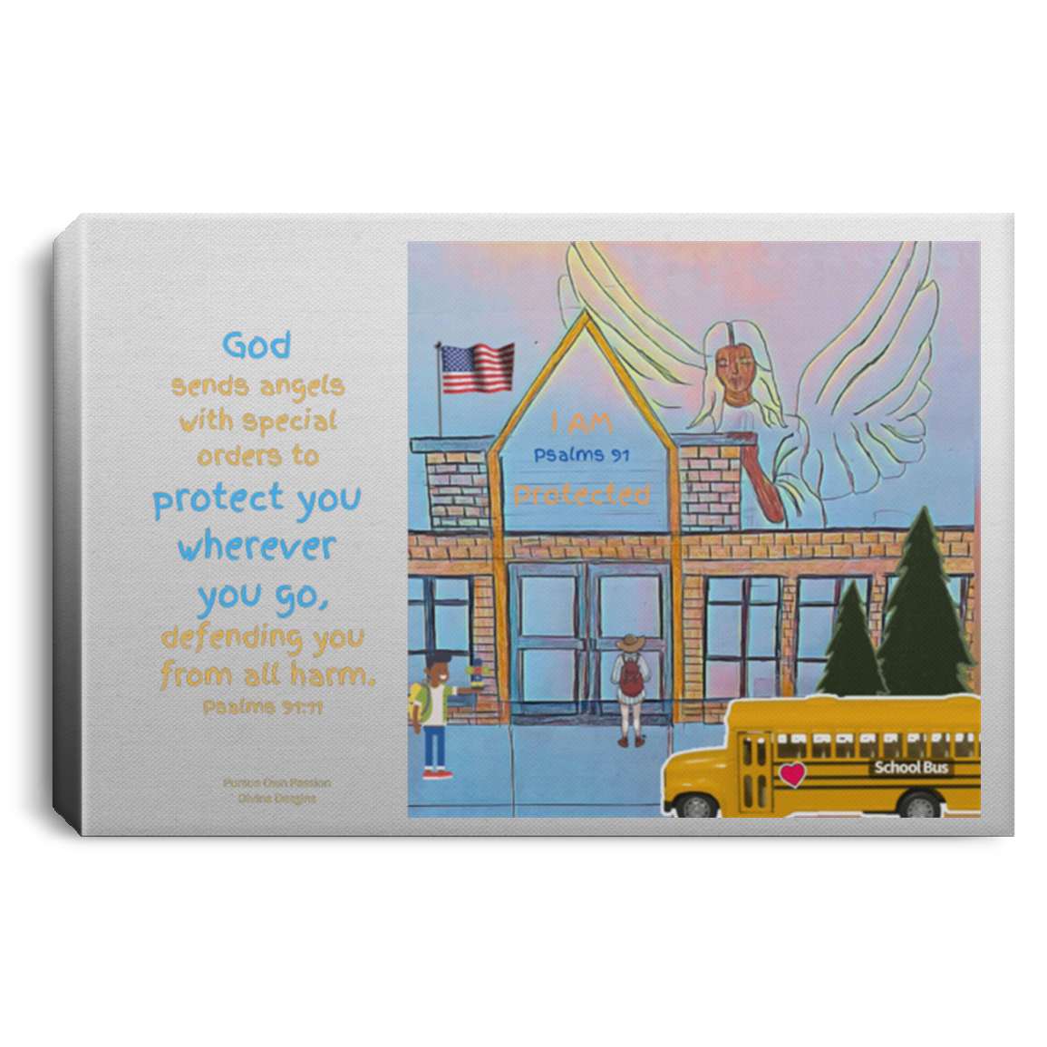 Protection for our children Landscape Canvas .75in Frame