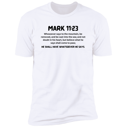 Mark 11:23 Men & Women Premium Short Sleeve Bible - Tees