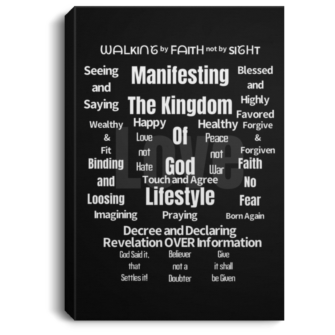 Manifesting the Kingdom of God Portrait Canvas .75in Frame