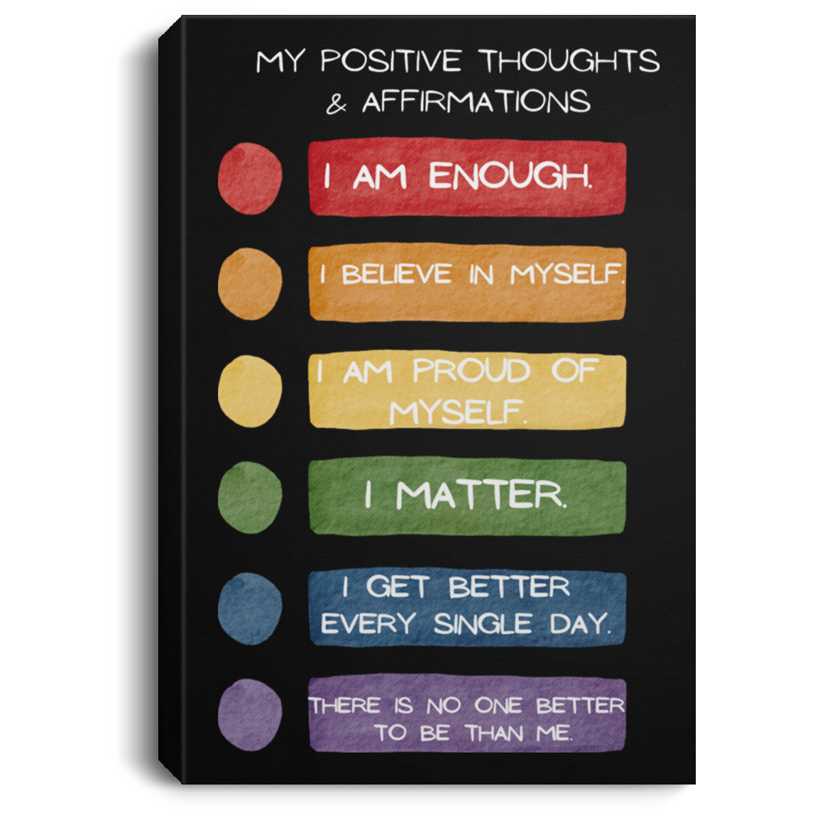 My Positive Thoughts & Affirmations Portrait Canvas .75in Frame